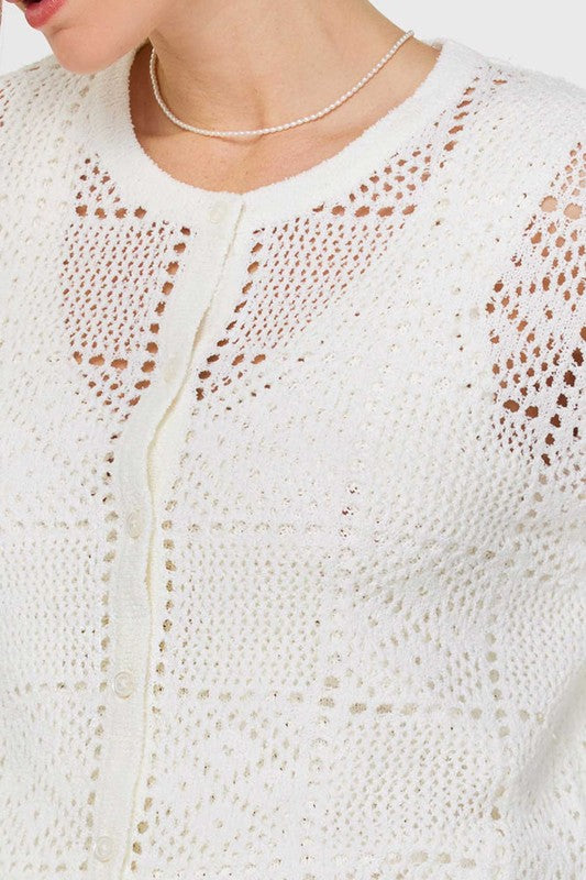 Crochet Collarless Cardigan