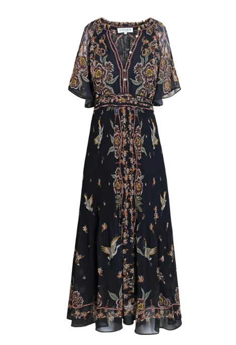 Pleated Boho Maxi Dress