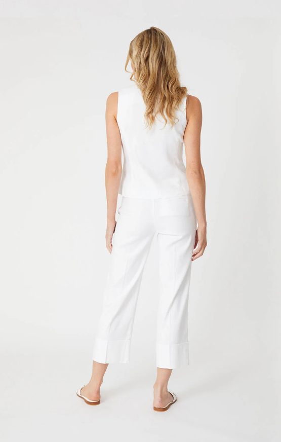 Stretch Linen Wide Leg Crop