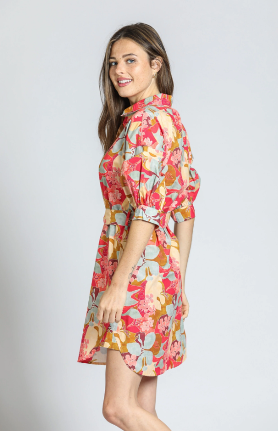 Puff Sleeve Shirt Dress