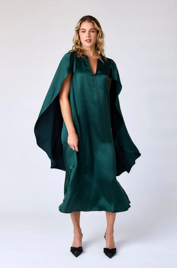 Satin Cape Dress