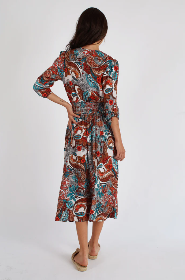 Smocked Paisley Dress