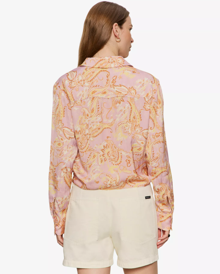 Printed Tie Front Top