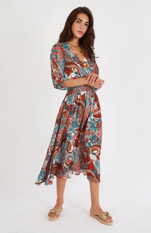 Smocked Paisley Dress