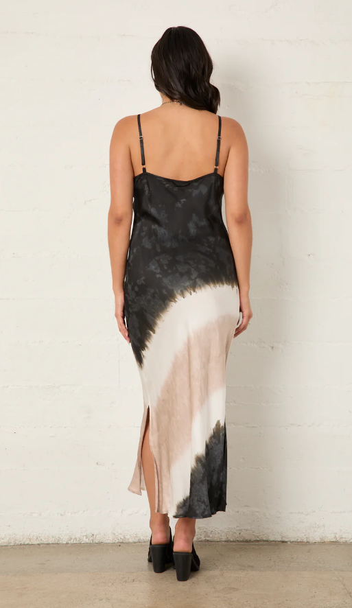 Satin Slit Bias Dress