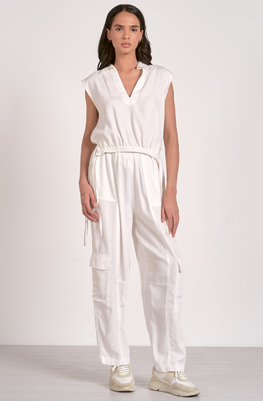 Collared Adjustable Hem Top
