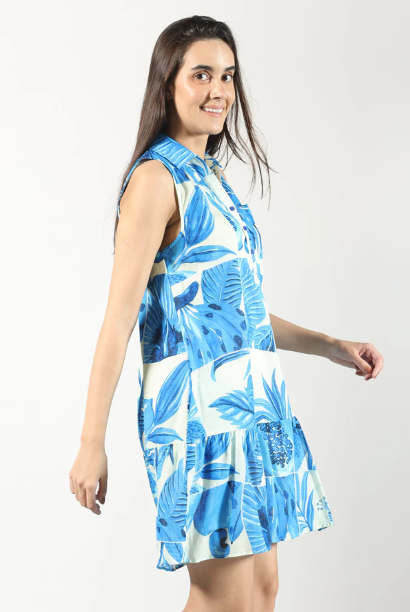 Collared Tropical Dress