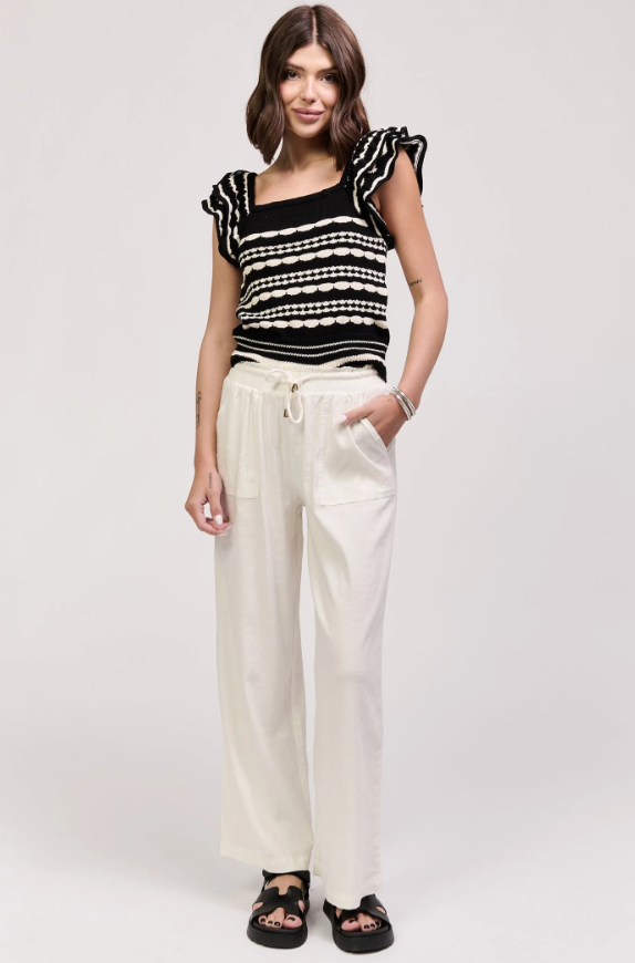 Square Neck Stripe Knit Top