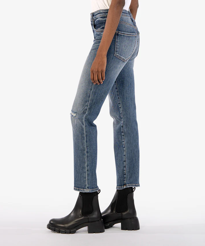 High Rise Straight Leg Ankle Jean