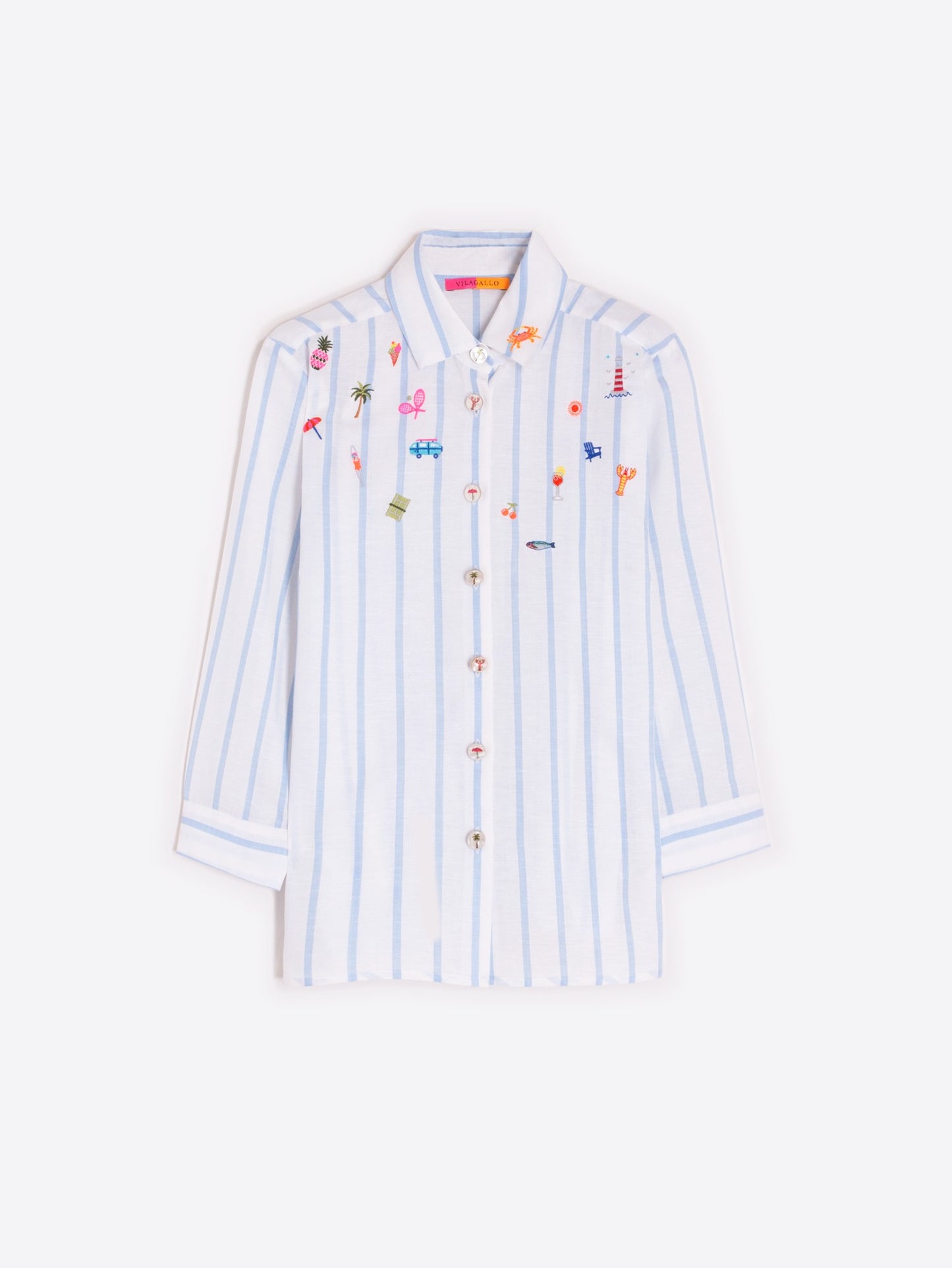 Embroidered Striped Shirt
