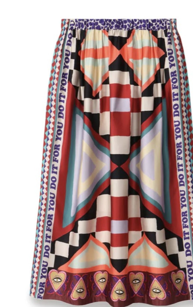 bold graphic patterned women's maxi skirt