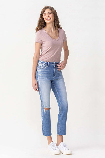 High Rise Slim Straight Jeans