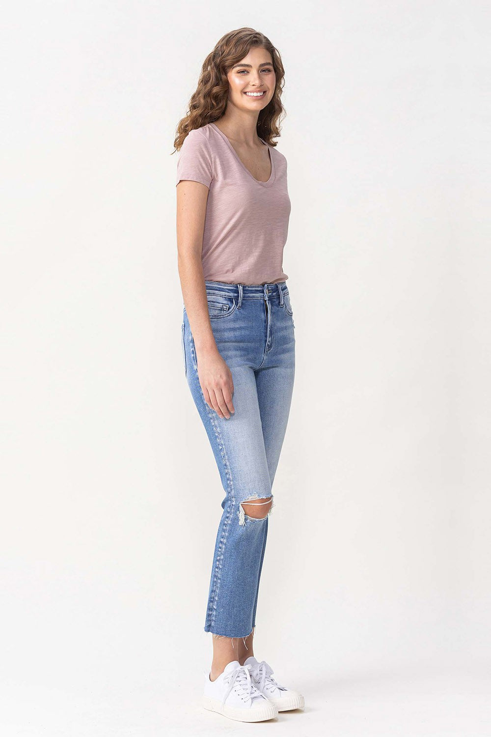 High Rise Slim Straight Jeans