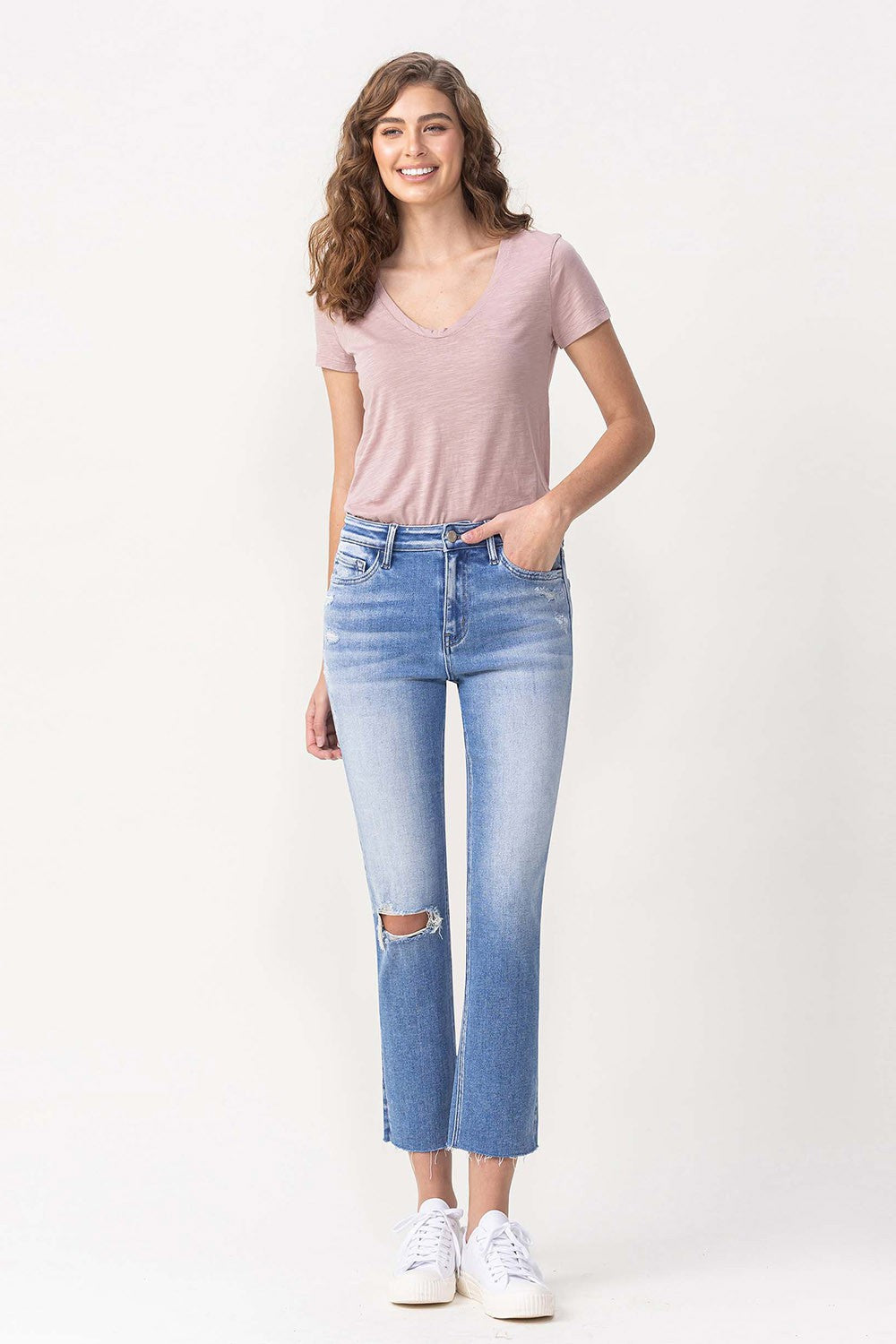 High Rise Slim Straight Jeans