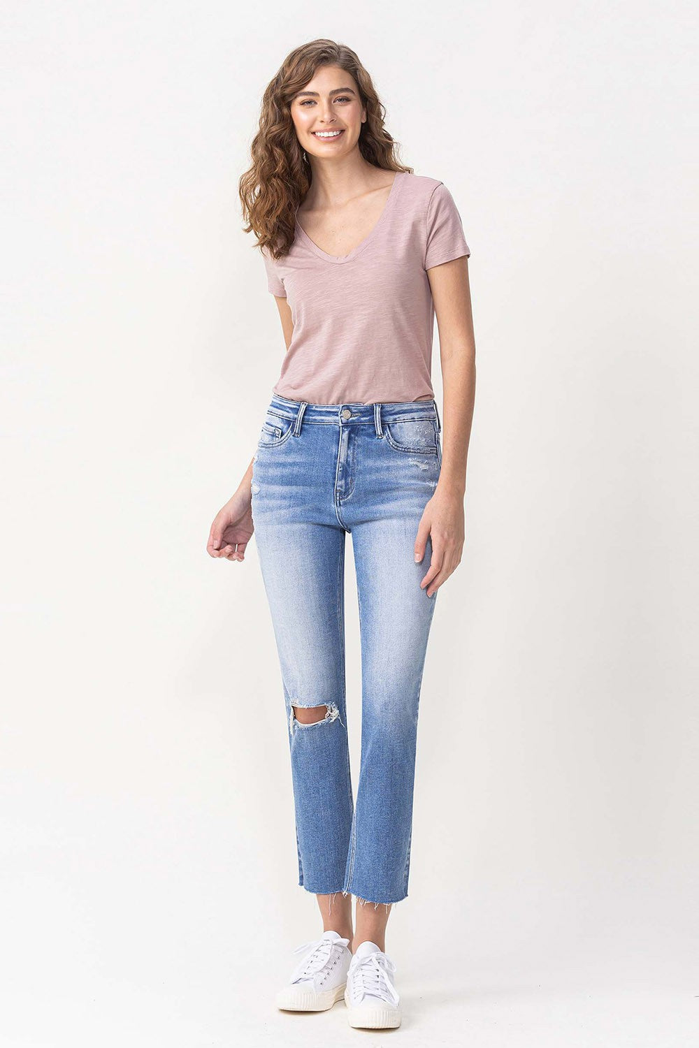 High Rise Slim Straight Jeans