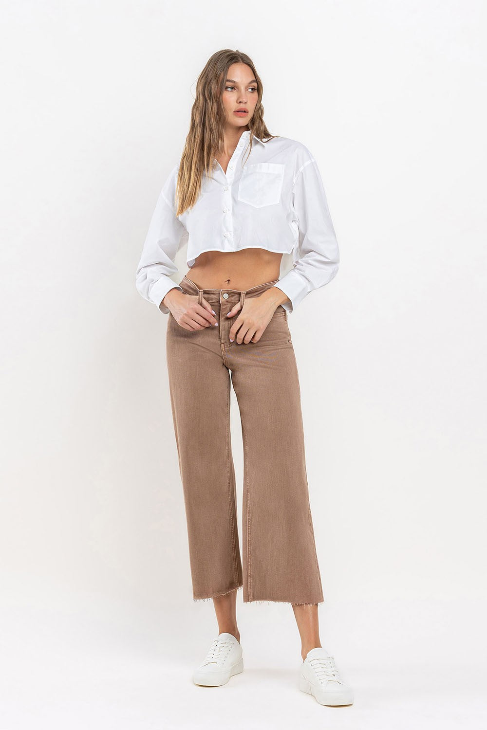 Cropped Wide Leg Jeans