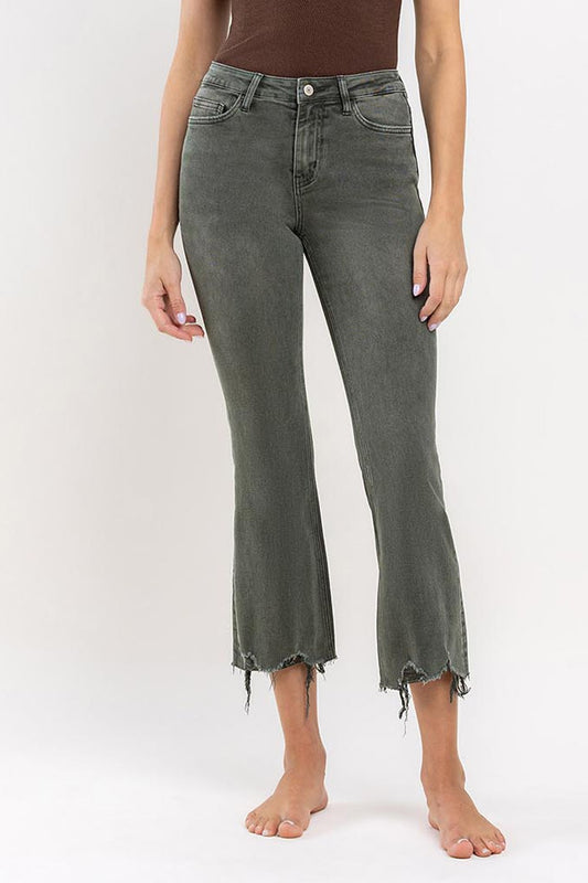 High Rise Cropped Flare Jeans