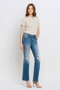 Mid Rise Cropped Bootcut Jeans