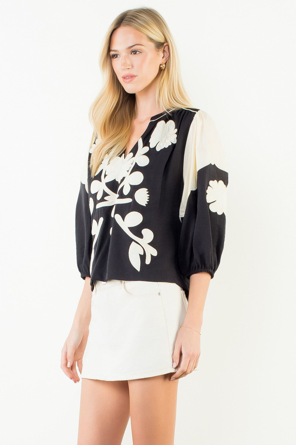 Embroidered Detail Top