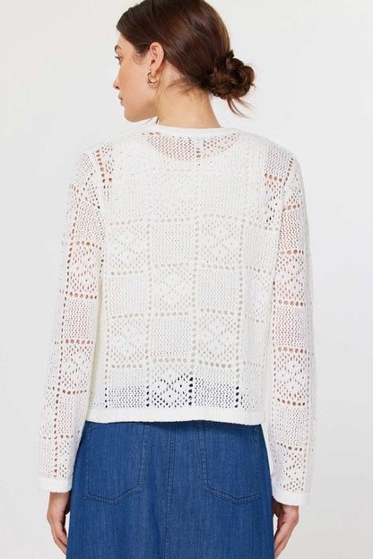 Crochet Collarless Cardigan