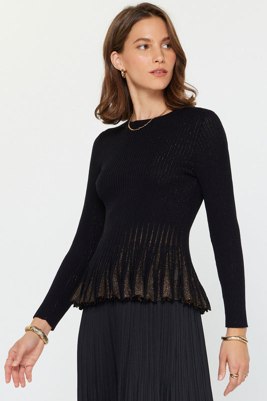 Ribbed Shimmer Sweater