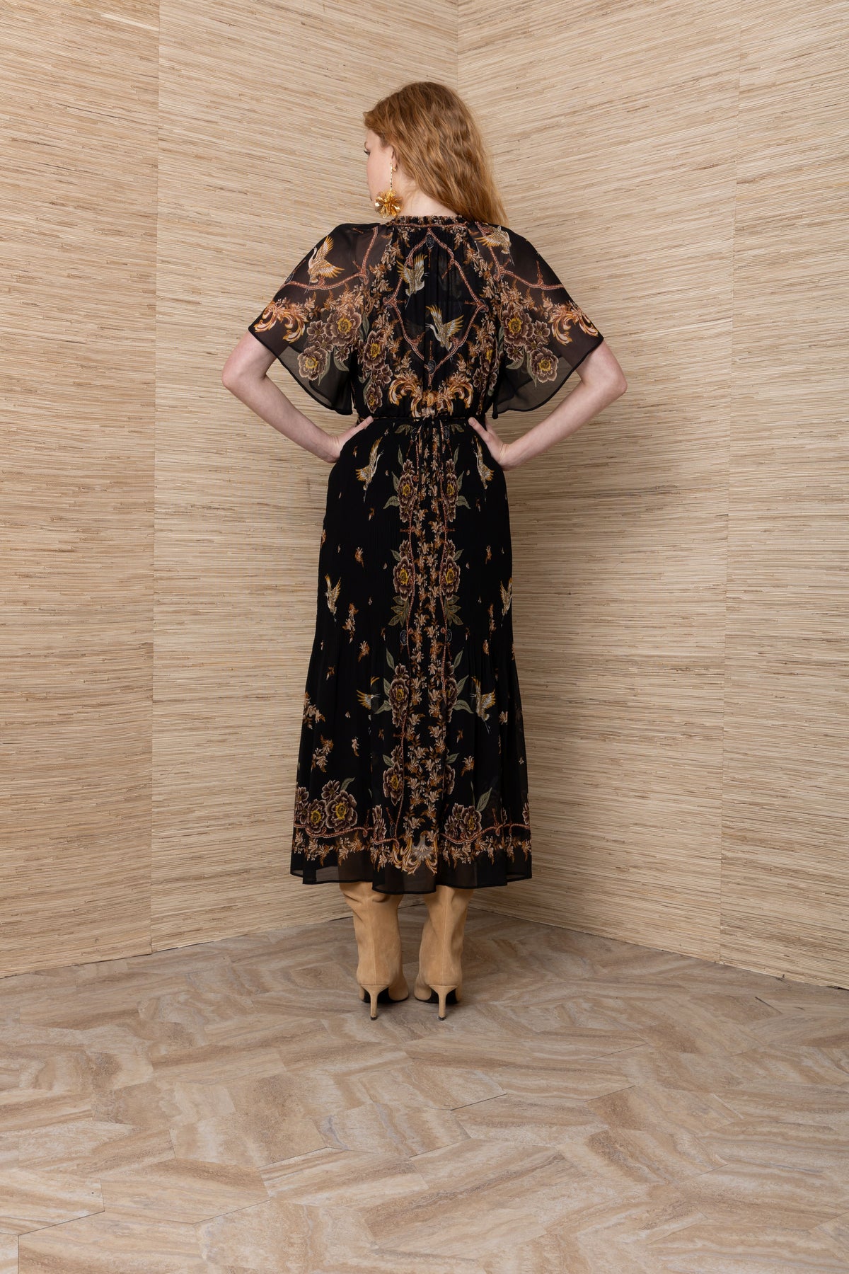 Pleated Boho Maxi Dress