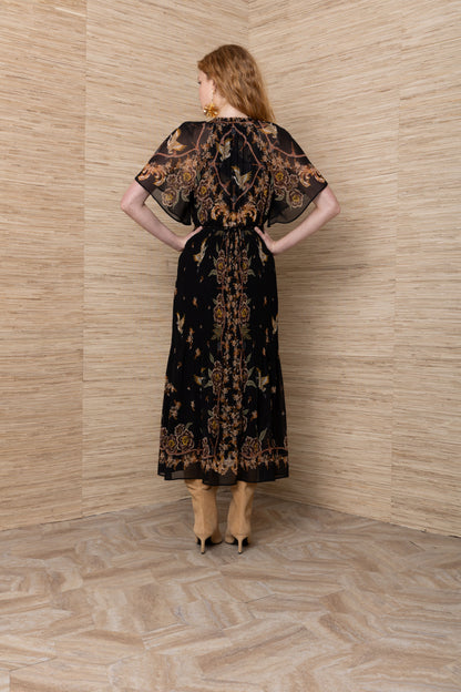 Pleated Boho Maxi Dress
