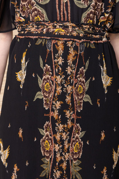 Pleated Boho Maxi Dress