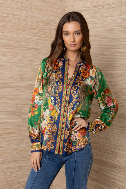 Silky Floral Top
