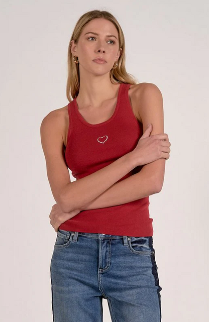 Embroidered Heart Tank