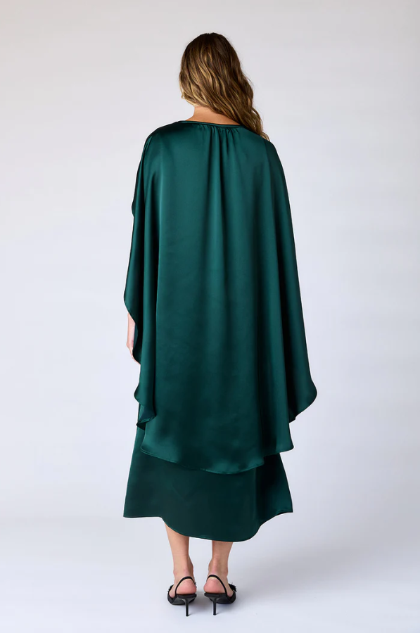 Satin Cape Dress