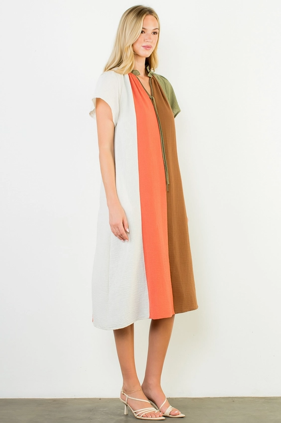 Colorblock Midi Dress