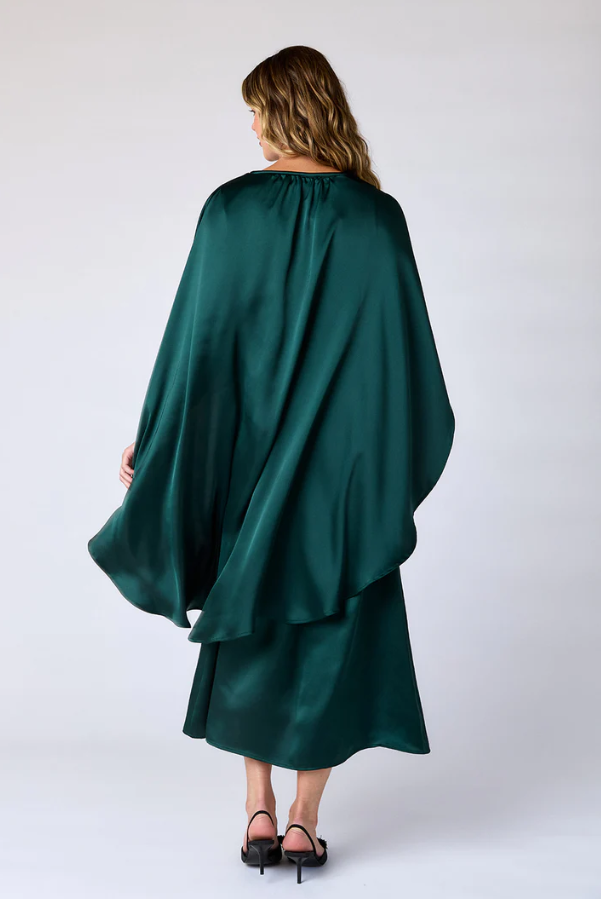 Satin Cape Dress