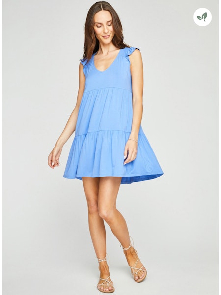 Tiered Ruffle Sleeve Dress