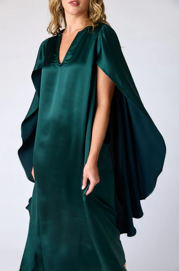 Satin Cape Dress