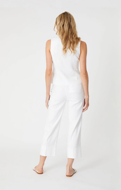Stretch Linen Wide Leg Crop