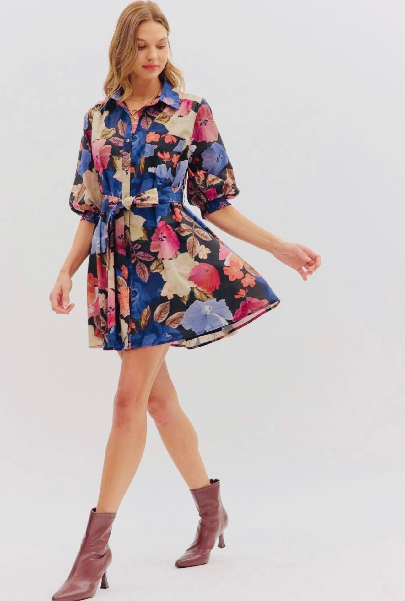 Floral Puff Sleeve Dress