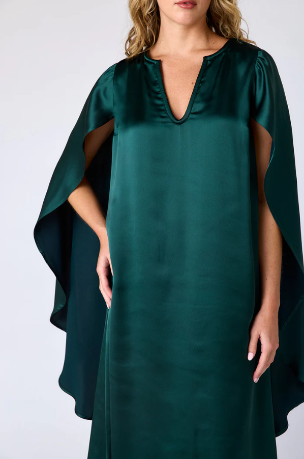 Satin Cape Dress
