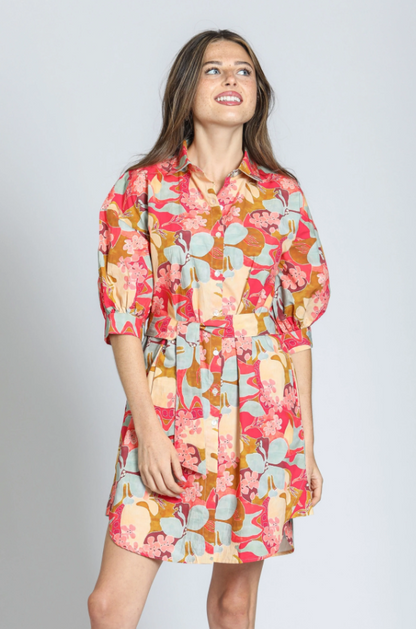 Puff Sleeve Shirt Dress