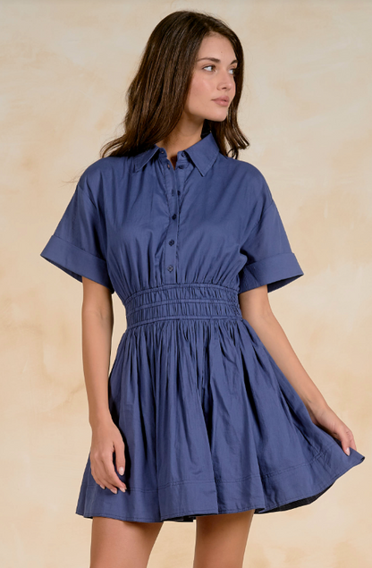 Short Sleeve Smocked Dress