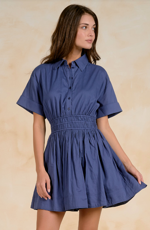 Short Sleeve Smocked Dress