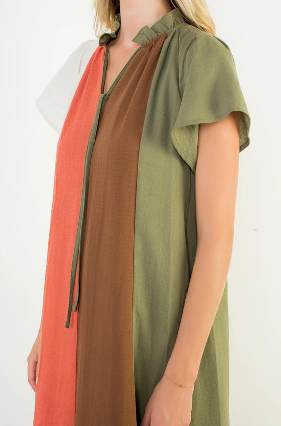 Colorblock Midi Dress
