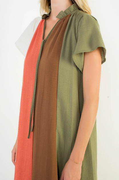 Colorblock Midi Dress