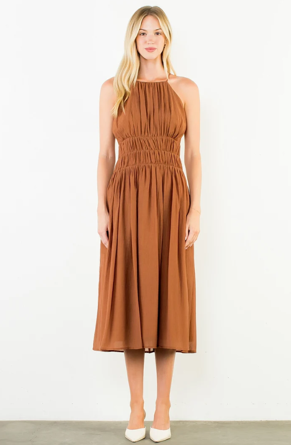 Smocked Midi Dress