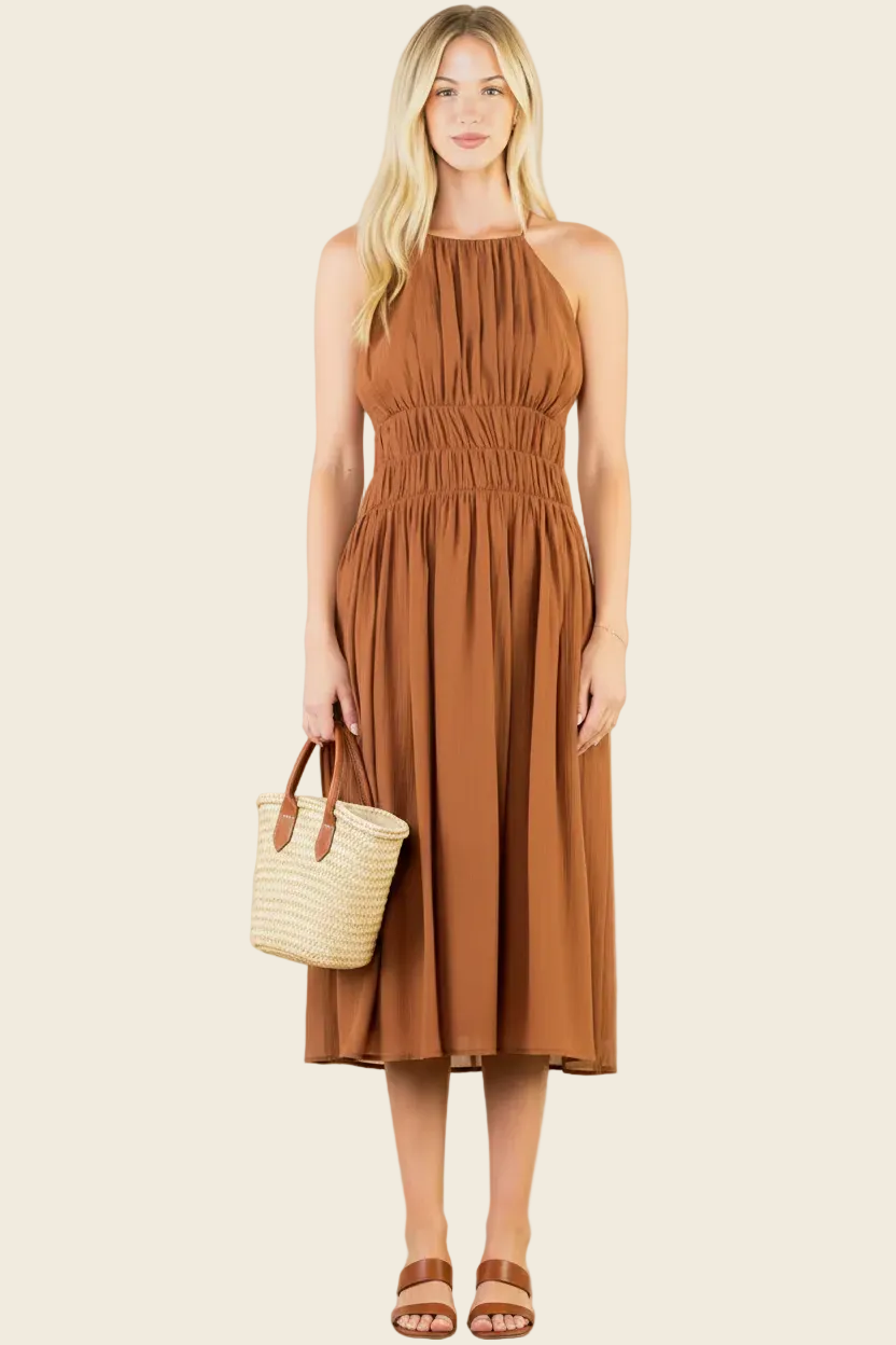 Smocked Midi Dress
