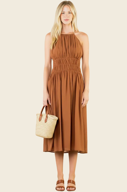 Smocked Midi Dress