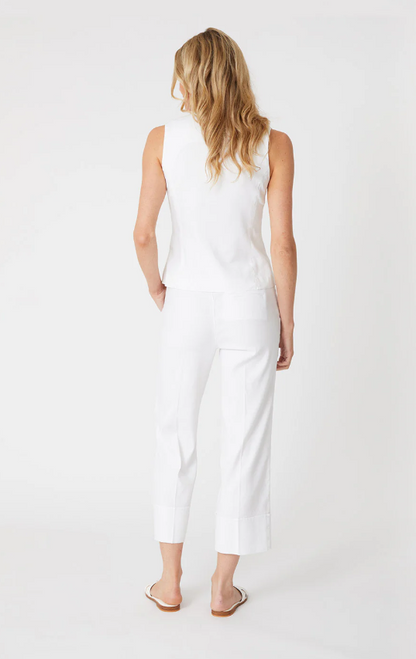 Stretch Linen Wide Leg Crop