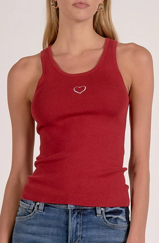 Embroidered Heart Tank