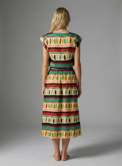 Patterned Skirt Set