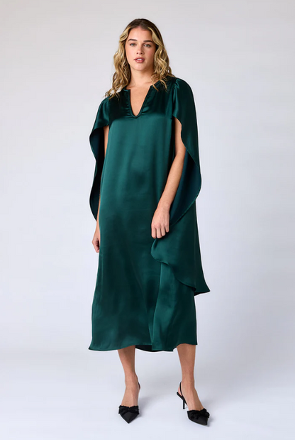 Satin Cape Dress